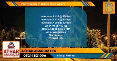 Residential Plot for Sale in Bahria Town, Lahore - (BP-61343)