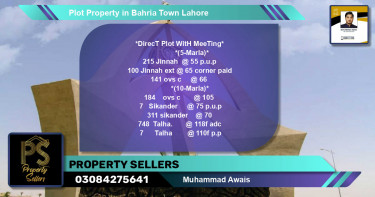 Residential Plot for Sale in Bahria Town, Lahore - (BP-61355)