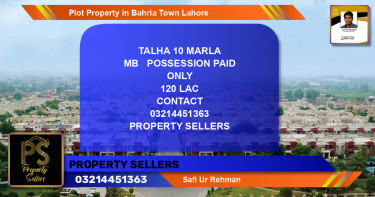 Residential Plot for Sale in Bahria Town, Lahore - (BP-61389)