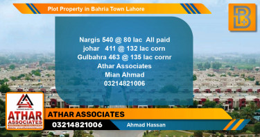 Residential Plot for Sale in Bahria Town, Lahore - (BP-61431)