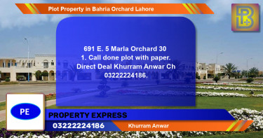 Residential Plot for Sale in Bahria Orchard, Lahore - (BP-61454)