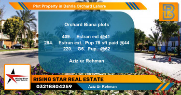 Residential Plot for Sale in Bahria Orchard, Lahore - (BP-61464)