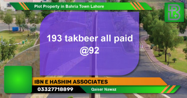 Residential Plot for Sale in Bahria Town, Lahore - (BP-61502)