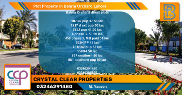Residential Plot for Sale in Bahria Orchard, Lahore - (BP-61504)