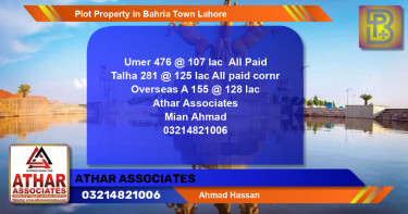 Residential Plot for Sale in Bahria Town, Lahore - (BP-61540)