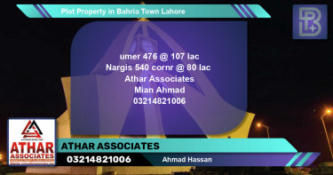 Residential Plot for Sale in Bahria Town, Lahore - (BP-61546)