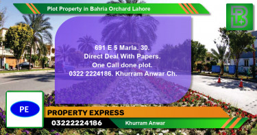Residential Plot for Sale in Bahria Orchard, Lahore - (BP-61555)