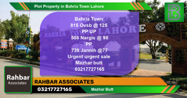 Residential Plot for Sale in Bahria Town, Lahore - (BP-61644)