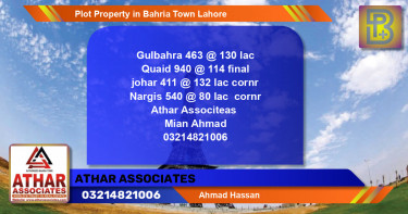 Residential Plot for Sale in Bahria Town, Lahore - (BP-61710)