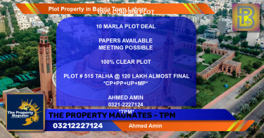 Residential Plot for Sale in Bahria Town, Lahore - (BP-61715)