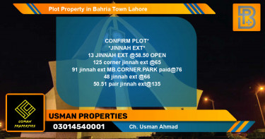 Residential Plot for Sale in Bahria Town, Lahore - (BP-61740)