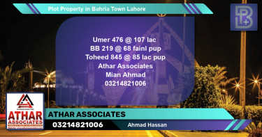 Residential Plot for Sale in Bahria Town, Lahore - (BP-61741)