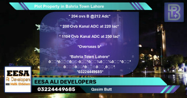 Residential Plot for Sale in Bahria Town, Lahore - (BP-61766)