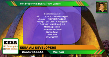 Residential Plot for Sale in Bahria Town, Lahore - (BP-61773)