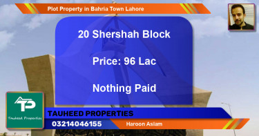 Residential Plot for Sale in Bahria Town, Lahore - (BP-61798)