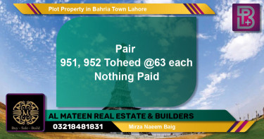 Residential Plot for Sale in Bahria Town, Lahore - (BP-61824)