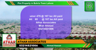 Residential Plot for Sale in Bahria Town, Lahore - (BP-61880)