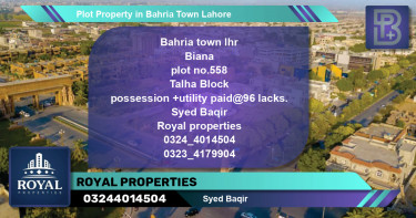 Residential Plot for Sale in Bahria Town, Lahore - (BP-61887)