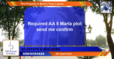 Residential Plot for Sale in Bahria Town, Lahore - (BP-61901)