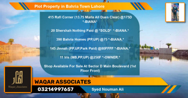 Residential Plot for Sale in Bahria Town, Lahore - (BP-61910)