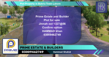 Residential Plot for Sale in Bahria Town, Lahore - (BP-61955)