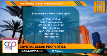 Residential Plot for Sale in Bahria Orchard, Lahore - (BP-61987)
