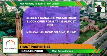 Residential Plot for Sale in Sector D - EE Multan Block -  Bahria Town, Lahore - (BP-62023)