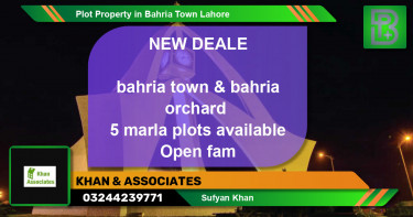 Residential Plot for Sale in Bahria Town, Lahore - (BP-62036)