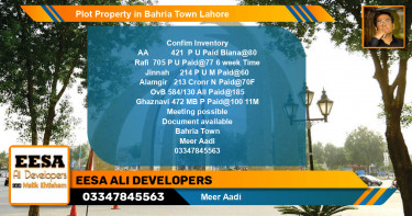 Residential Plot for Sale in Bahria Town, Lahore - (BP-62058)