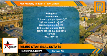 Residential Plot for Sale in Bahria Town, Lahore - (BP-62094)