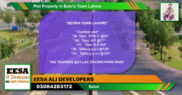 Residential Plot for Sale in Bahria Town, Lahore - (BP-62197)