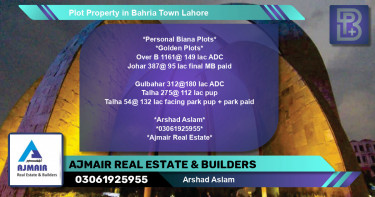 Residential Plot for Sale in Bahria Town, Lahore - (BP-62212)
