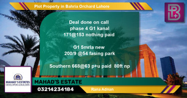 Residential Plot for Sale in Bahria Orchard, Lahore - (BP-62220)