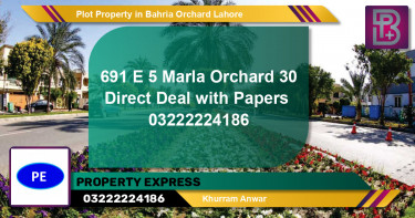 Residential Plot for Sale in Phase 2 - E Block -  Bahria Orchard, Lahore - (BP-62237)