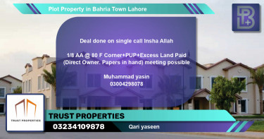 Residential Plot for Sale in Sector D - AA Block -  Bahria Town, Lahore - (BP-62254)