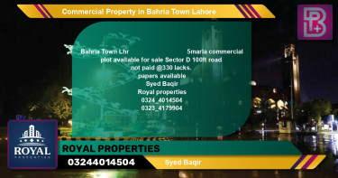 Commercial Property for Sale in Bahria Town, Lahore - (BP-62274)