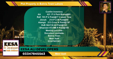 Residential Plot for Sale in Bahria Town, Lahore - (BP-62290)