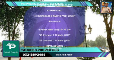 Commercial Plot for Sale in Bahria Town, Lahore - (BP-62292)