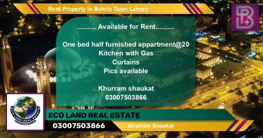 Residential Property for Rent in Bahria Town, Lahore - (BP-62314)