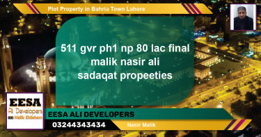 Residential Plot for Sale in Bahria Town, Lahore - (BP-62347)
