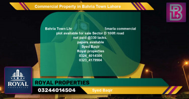 Commercial Property for Sale in Bahria Town, Lahore - (BP-62362)