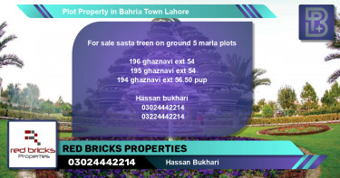Residential Plot for Sale in Bahria Town, Lahore - (BP-62371)