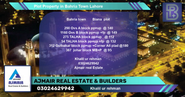 Residential Plot for Sale in Bahria Town, Lahore - (BP-62384)