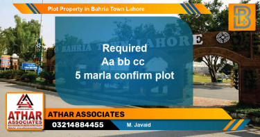 Residential Plot for Sale in Bahria Town, Lahore - (BP-62398)