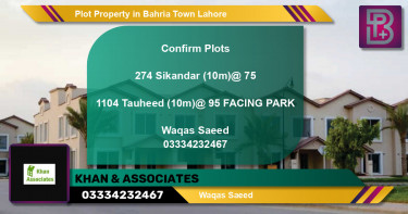 Residential Plot for Sale in Bahria Town, Lahore - (BP-62413)