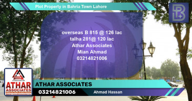 Residential Plot for Sale in Bahria Town, Lahore - (BP-62440)