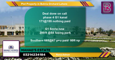 Residential Plot for Sale in Bahria Orchard, Lahore - (BP-62469)