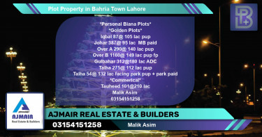 Residential Plot for Sale in Bahria Town, Lahore - (BP-62504)