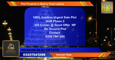Residential Plot for Sale in Bahria Town, Lahore - (BP-62510)