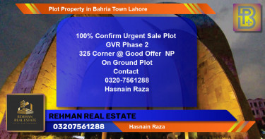 Residential Plot for Sale in Bahria Town, Lahore - (BP-62520)